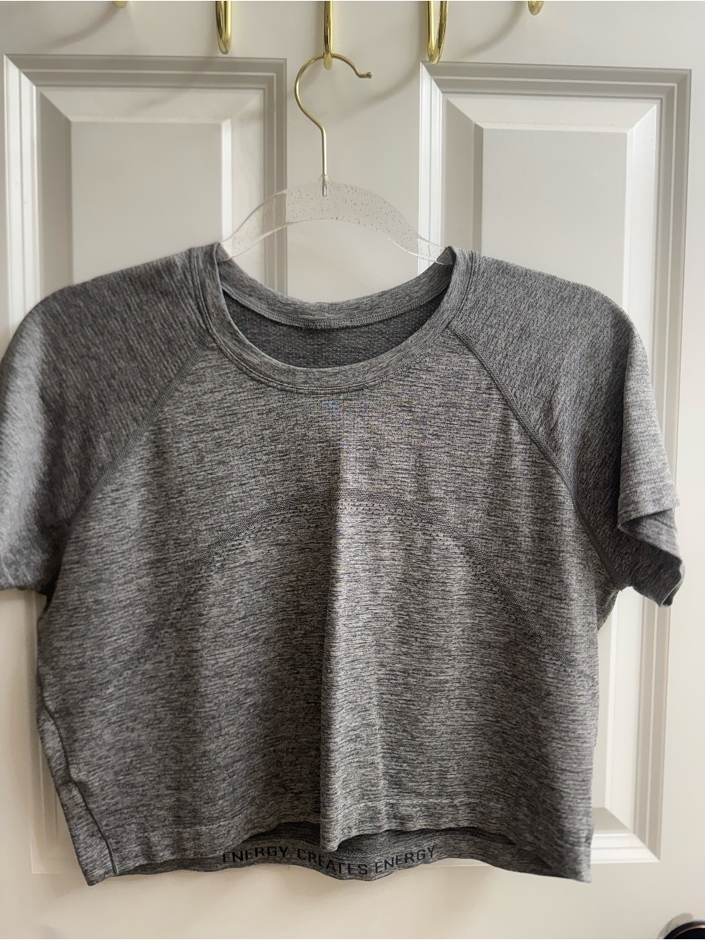 Lululemon Crop Grey Short Sleeve Active Tee